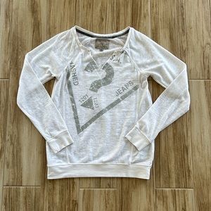 Guess white raglan-sleeve sweatshirt Size XS